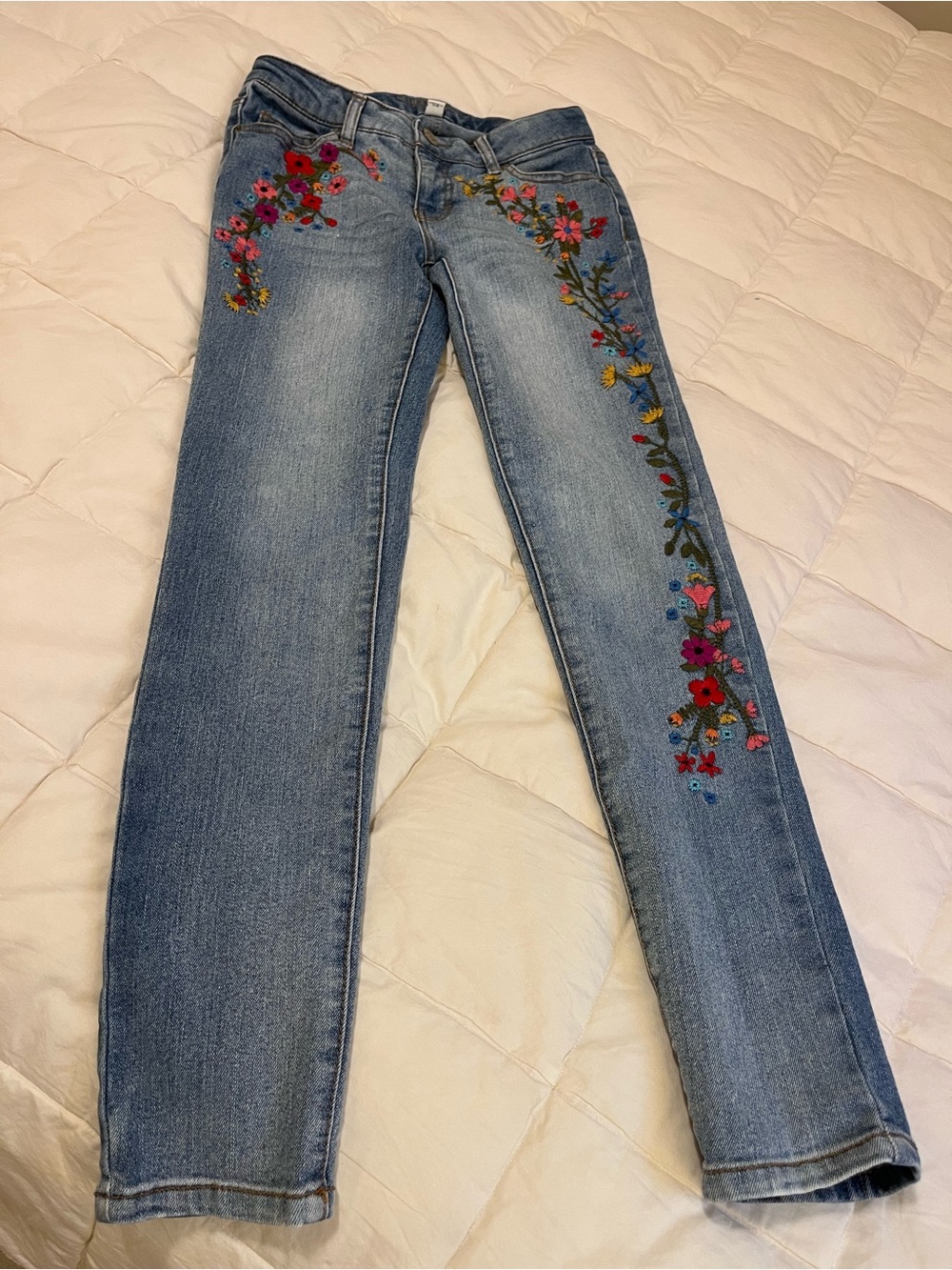 Cherokee Light Blue Skinny Jean with Floral Embroidery